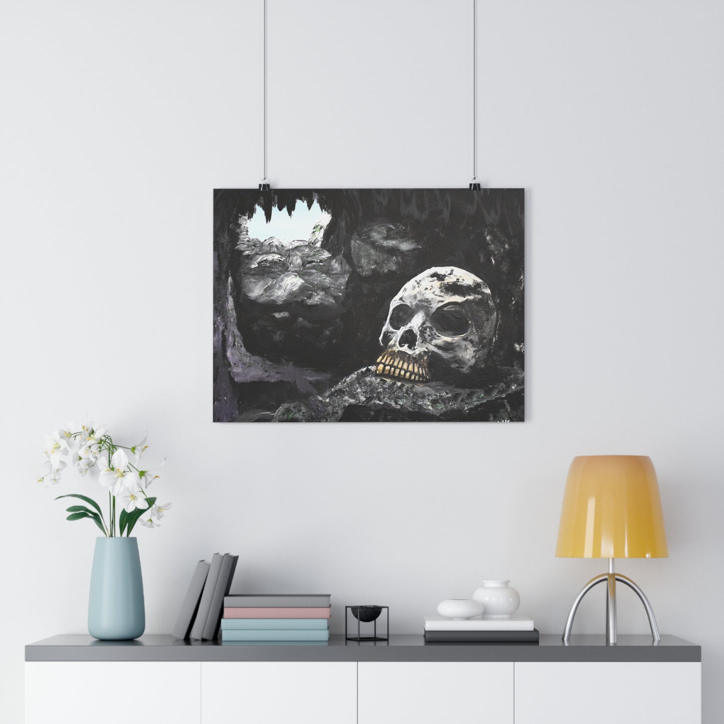 Skull Cave Giclée Art Print — Dark Gothic Skull Wall Art