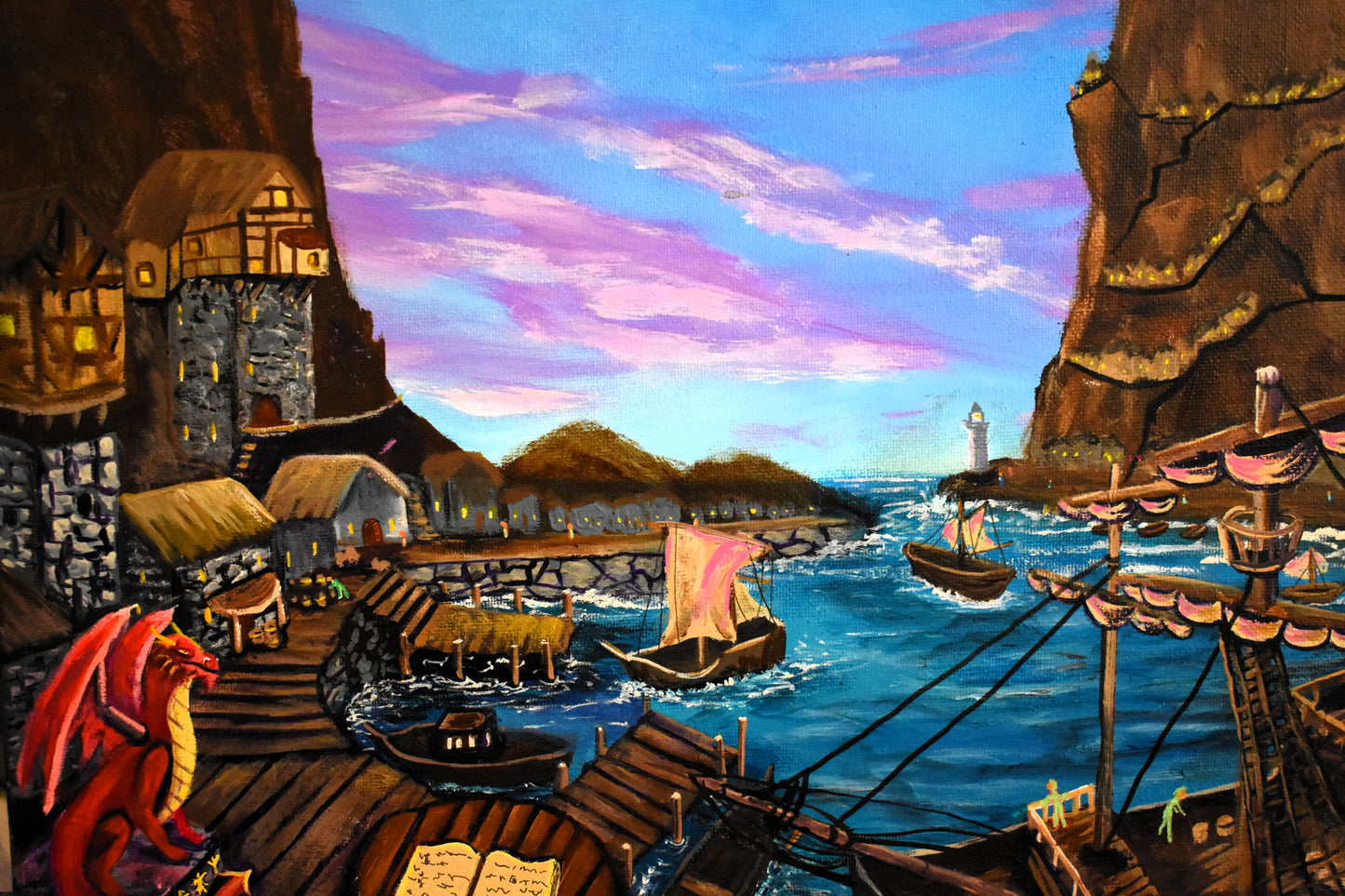Tides of Lore – Original Fantasy Acrylic Painting
