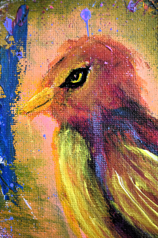 Phoenix of the Nexus – Original Acrylic Painting (11x14)