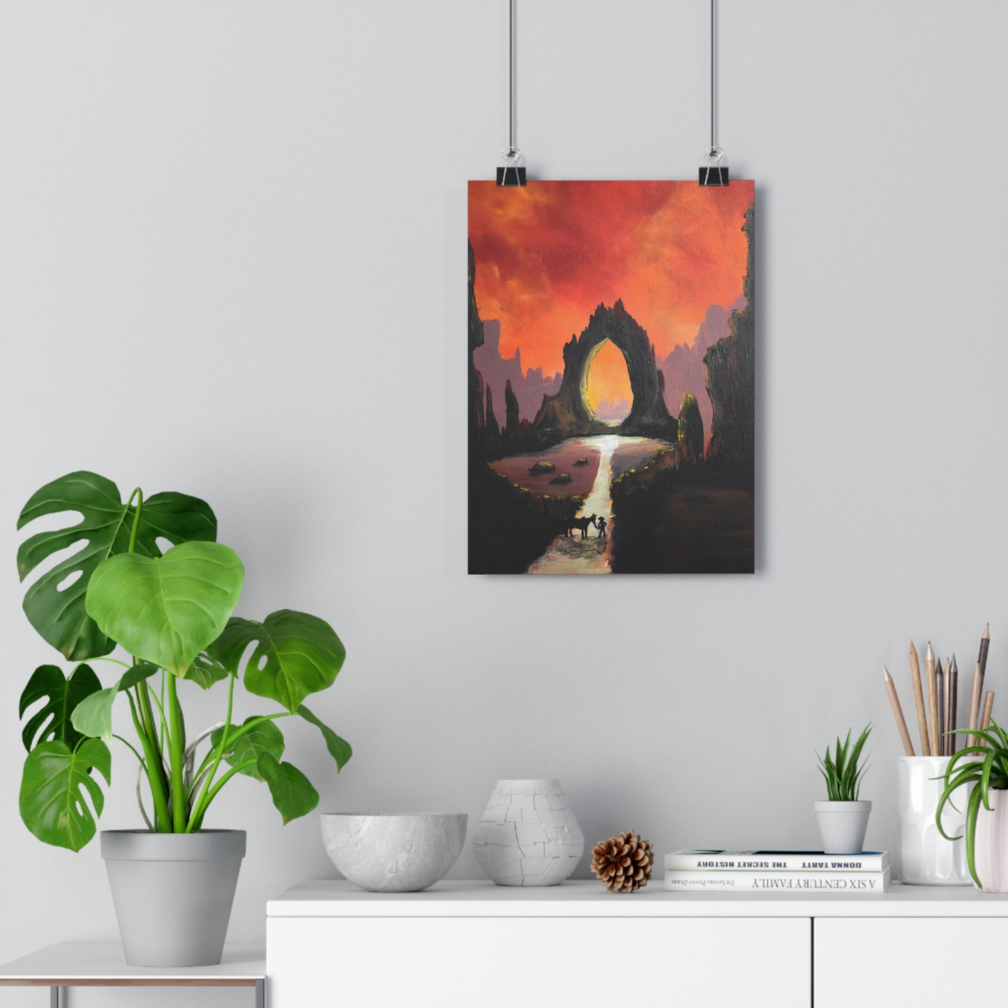 Giclée Art Print — Fiery Archway Landscape (Surreal Sunset)
