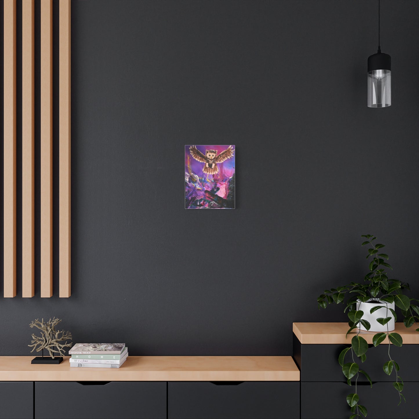 Owl Night Flight Matte Canvas Art –Wall Decor