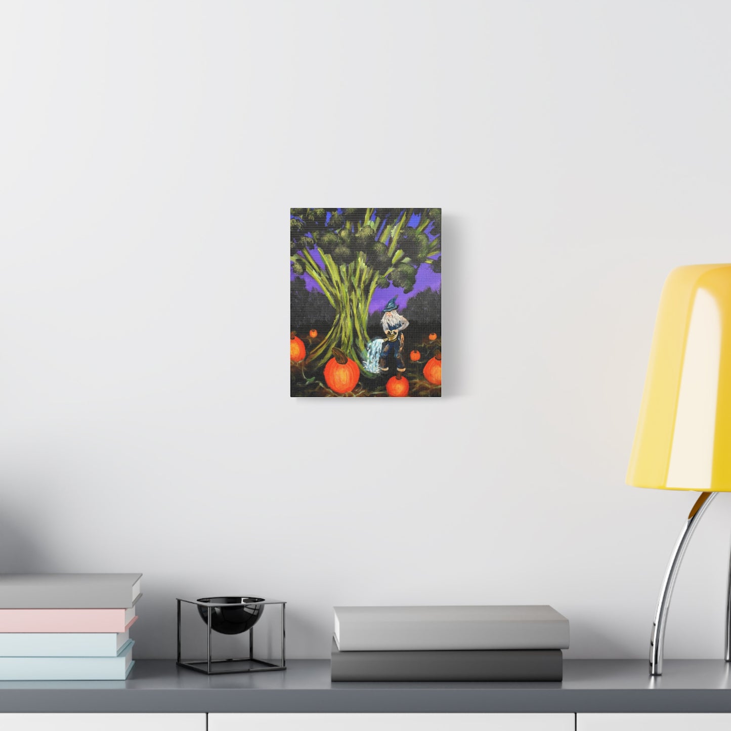 Whimsical Gnome Pumpkin Patch Matte Canvas Art