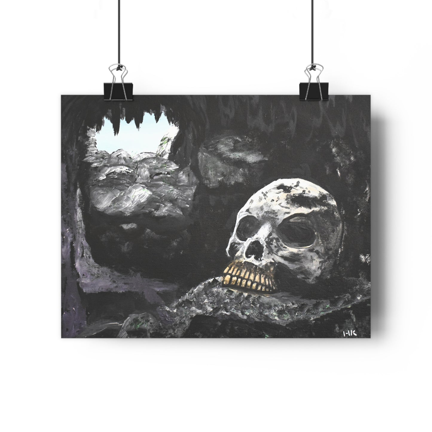 Skull Cave Giclée Art Print — Dark Gothic Skull Wall Art