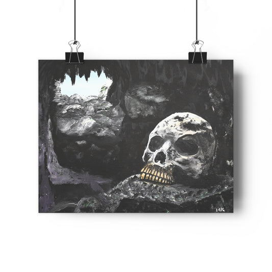 Skull Cave Giclée Art Print — Dark Gothic Skull Wall Art