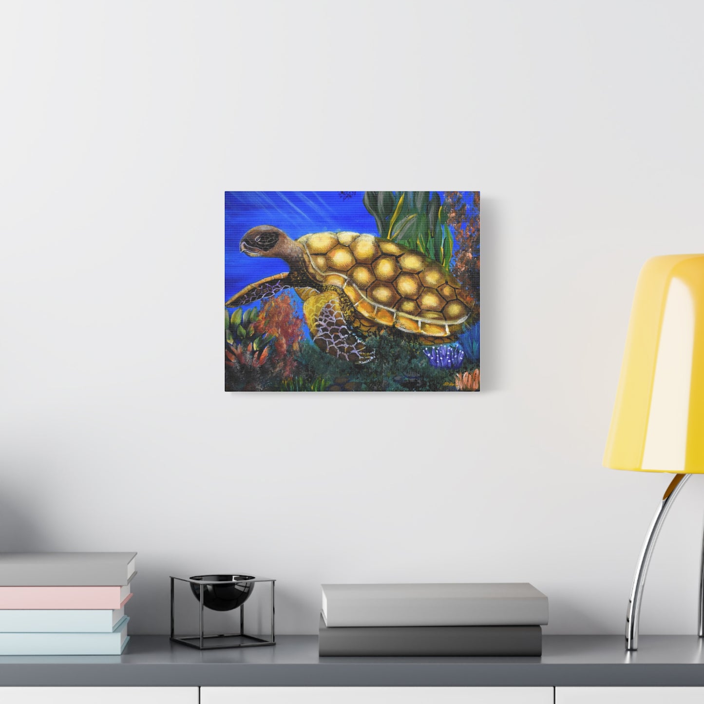 Sea Turtle Canvas Print — Matte Stretched Wall Art (1.25")