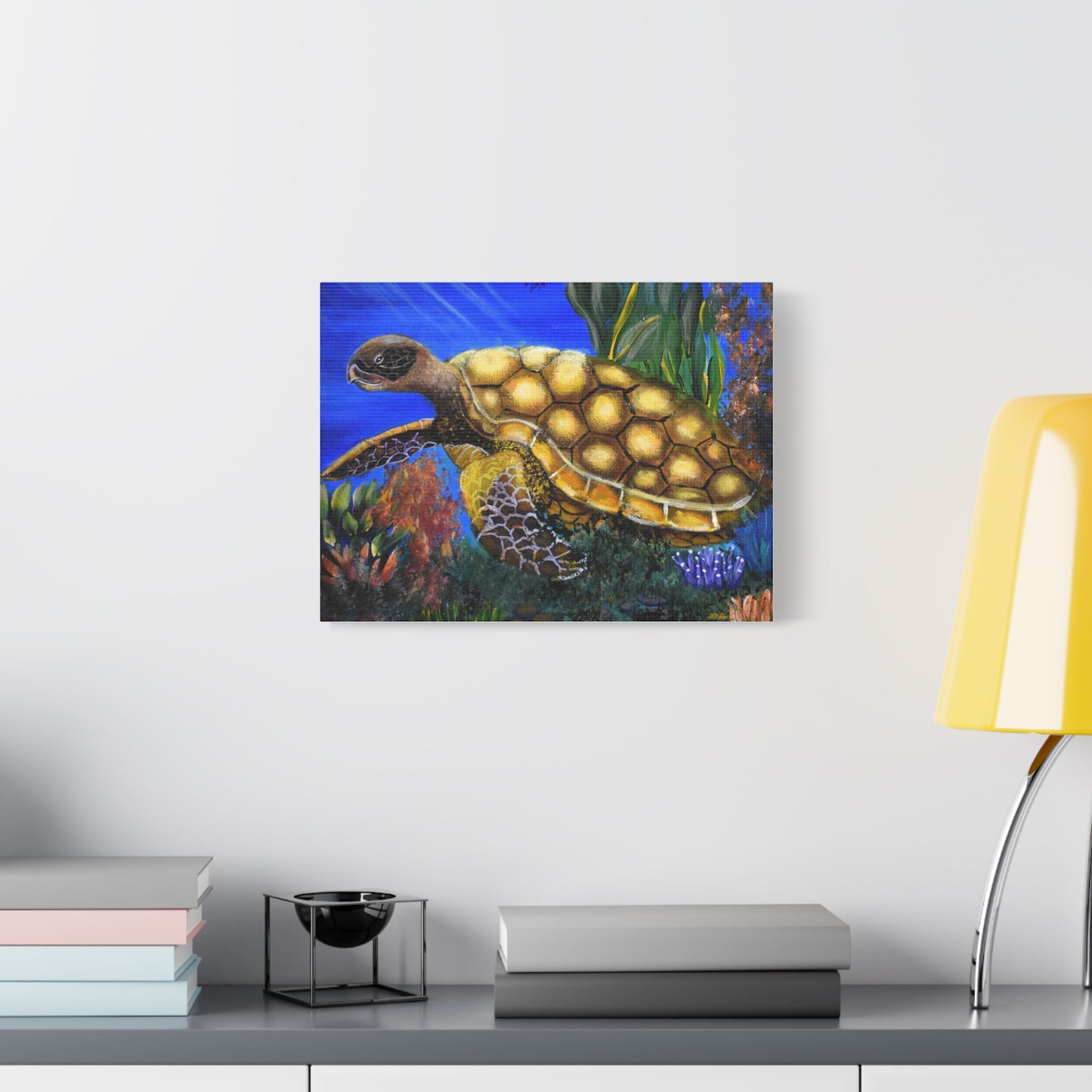 Sea Turtle Canvas Print — Matte Stretched Wall Art (1.25")