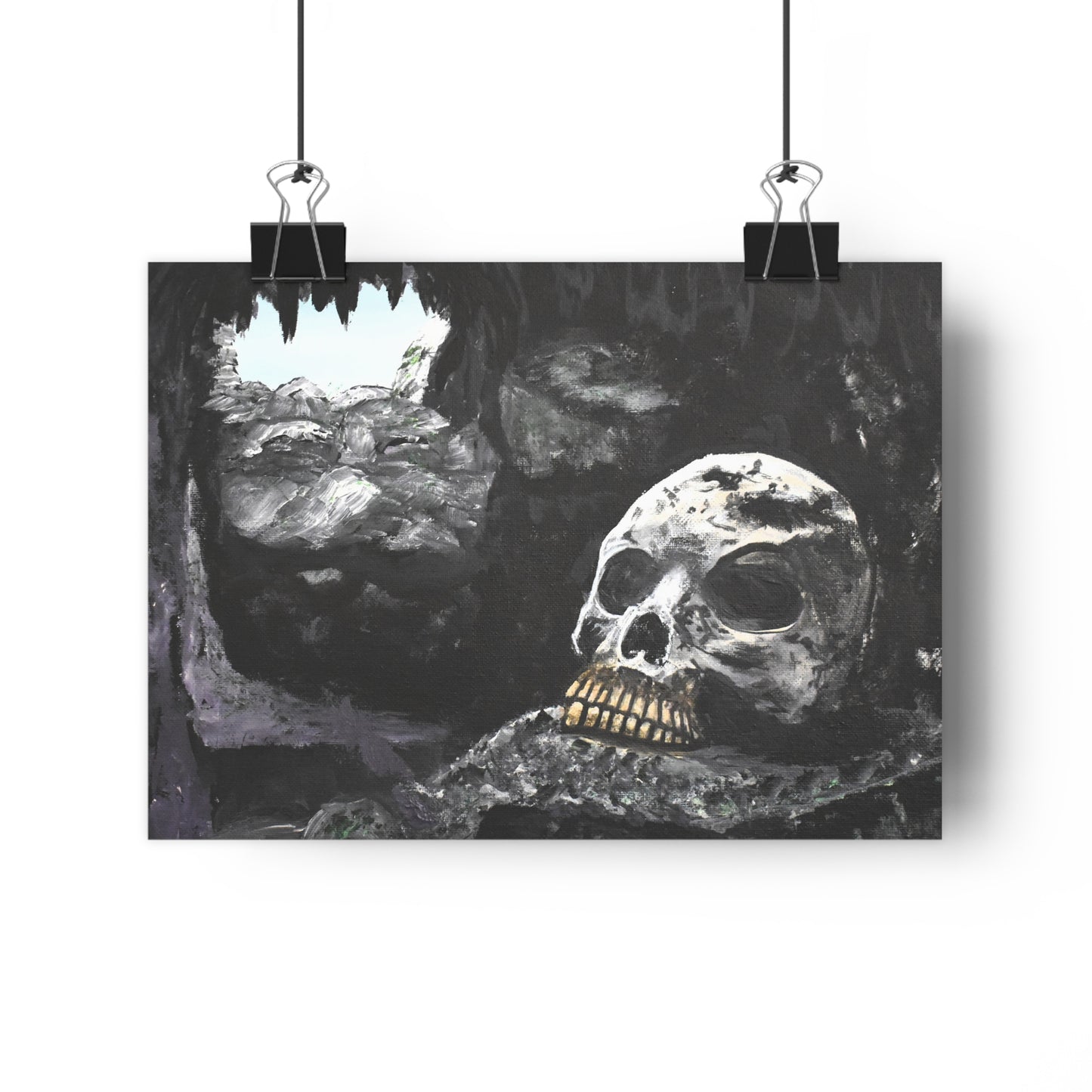 Skull Cave Giclée Art Print — Dark Gothic Skull Wall Art