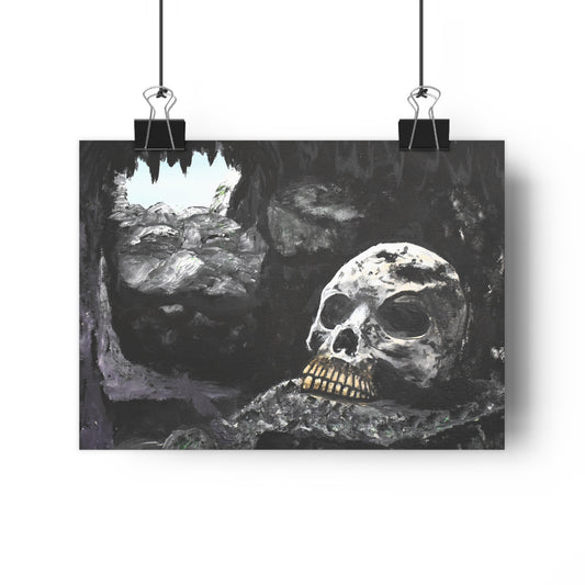 Skull Cave Giclée Art Print — Dark Gothic Skull Wall Art