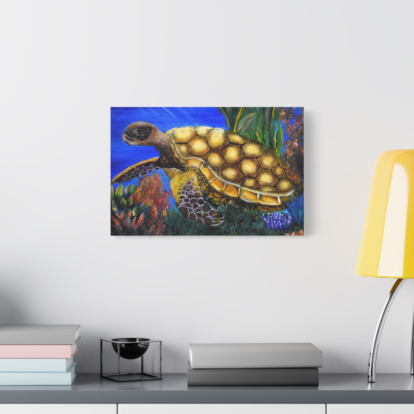 Sea Turtle Canvas Print — Matte Stretched Wall Art (1.25")