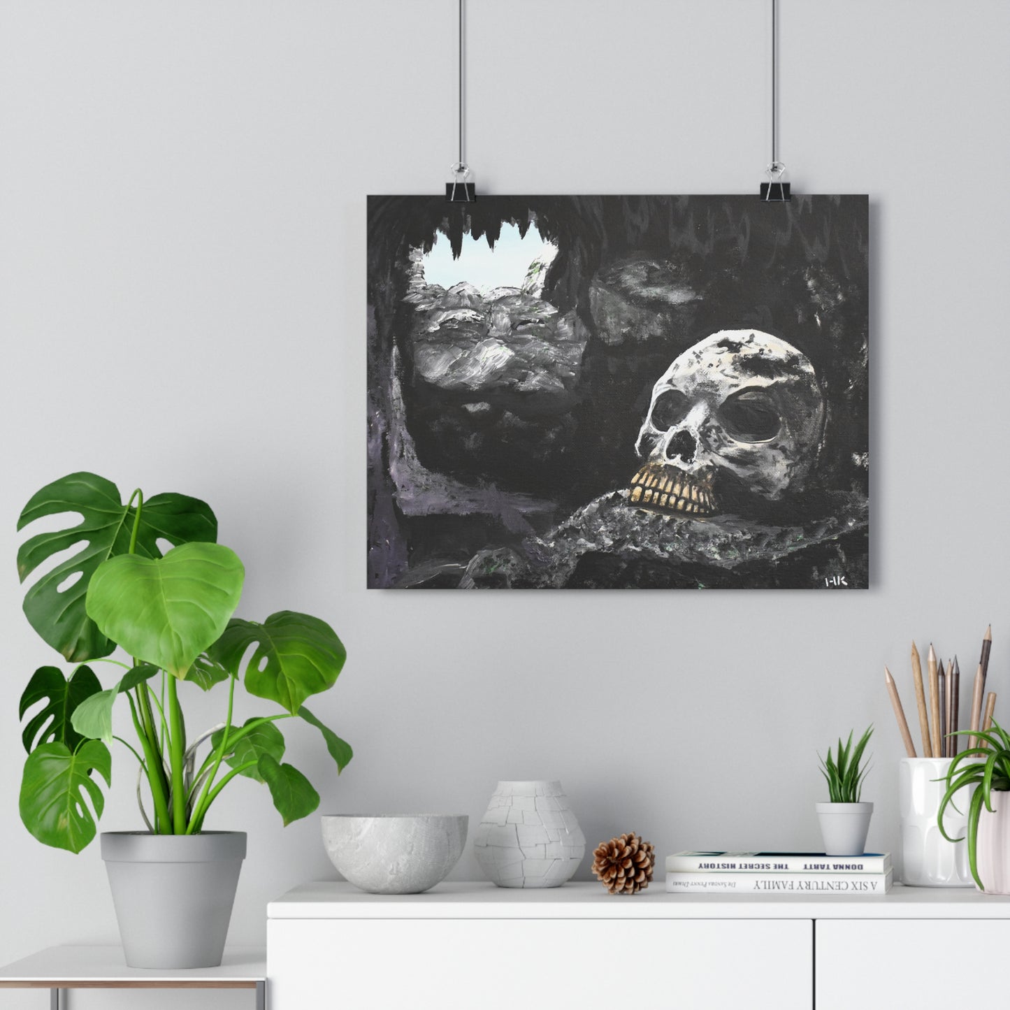 Skull Cave Giclée Art Print — Dark Gothic Skull Wall Art