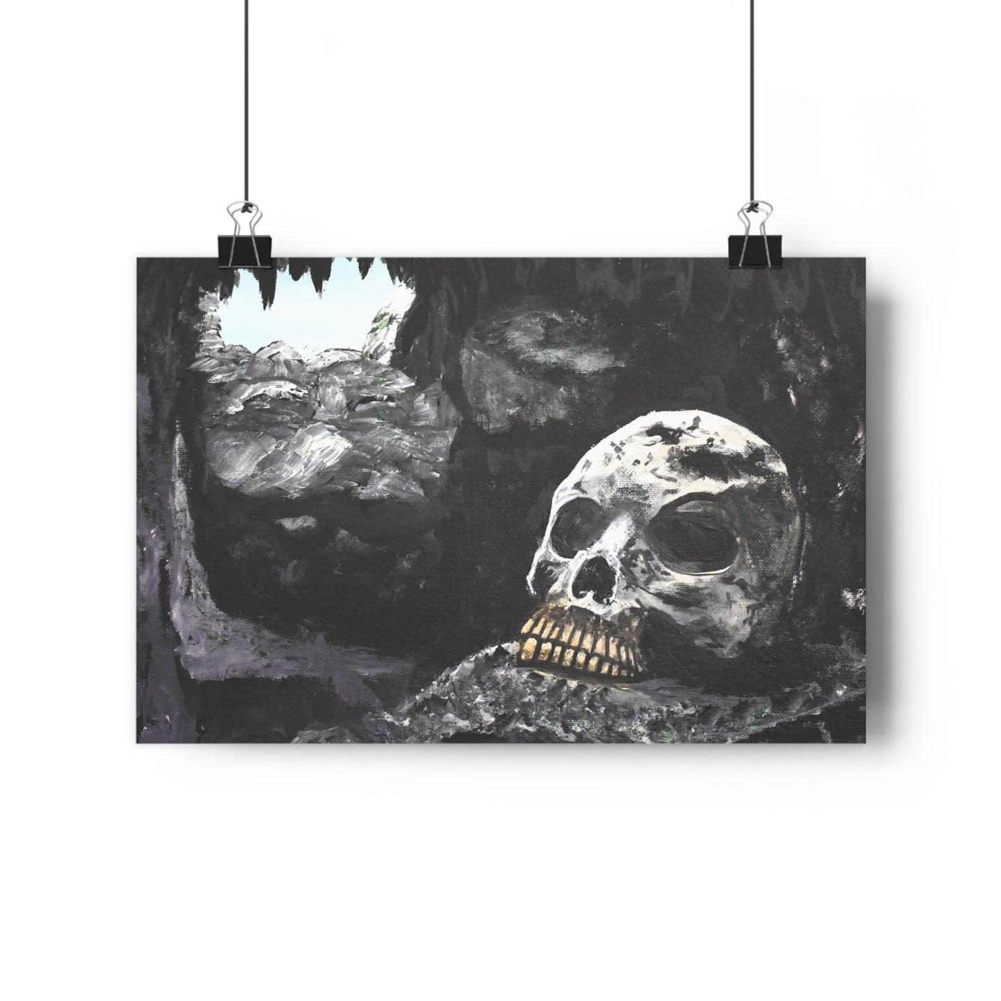 Skull Cave Giclée Art Print — Dark Gothic Skull Wall Art