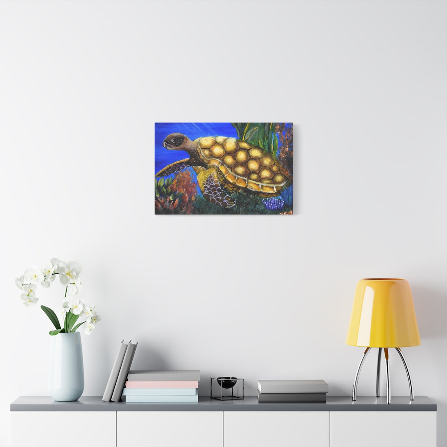 Sea Turtle Canvas Print — Matte Stretched Wall Art (1.25")