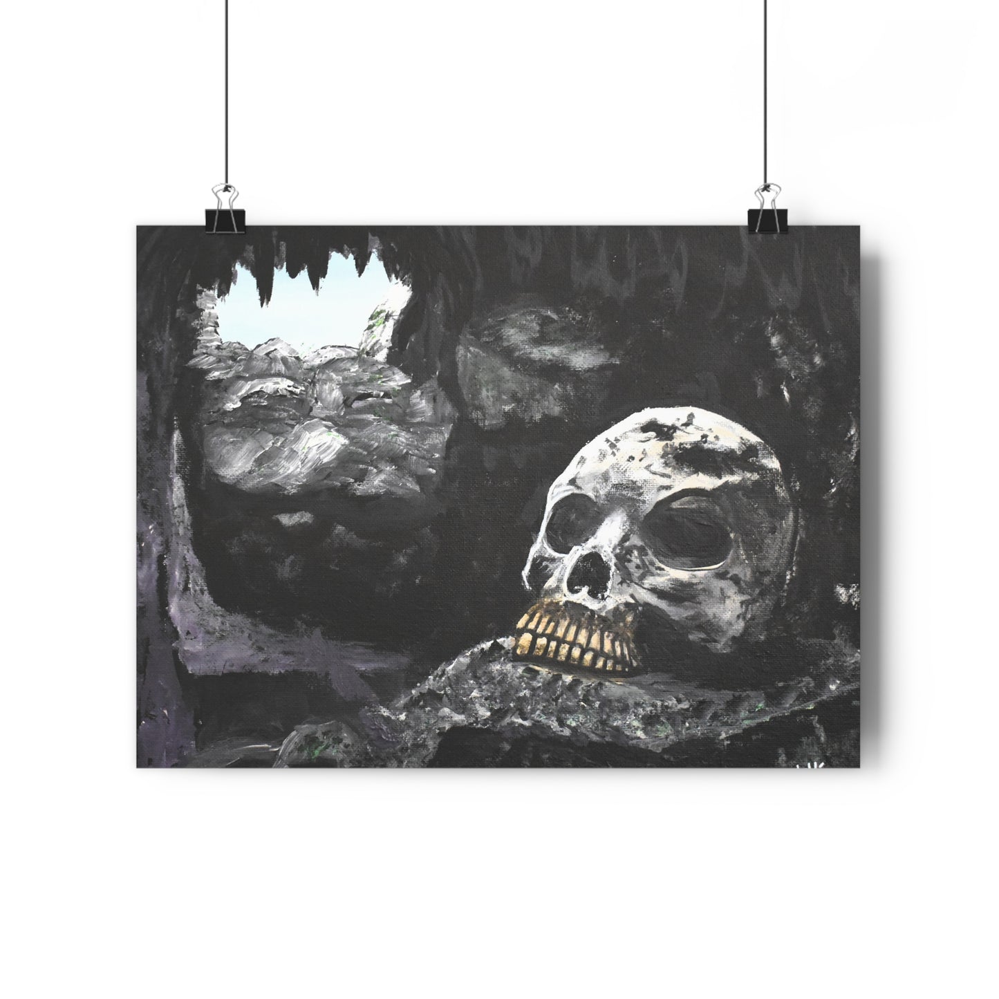 Skull Cave Giclée Art Print — Dark Gothic Skull Wall Art