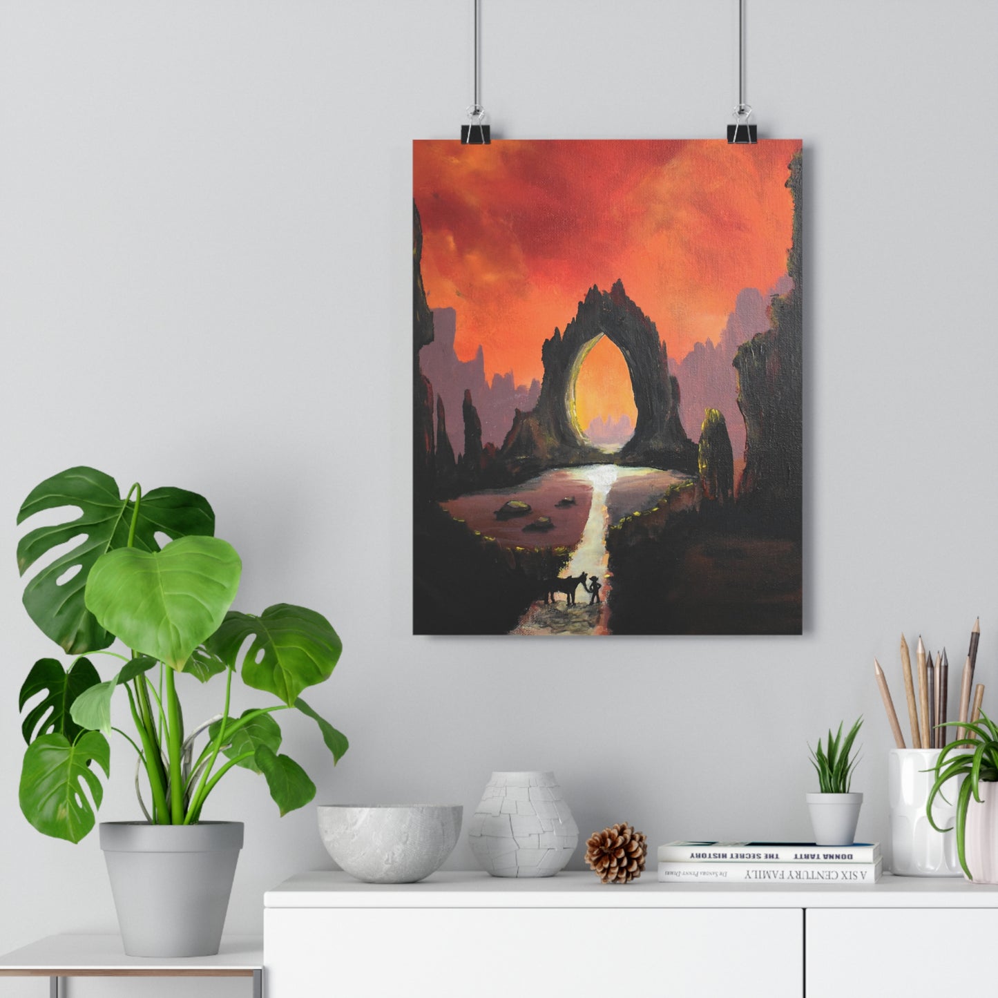 Giclée Art Print — Fiery Archway Landscape (Surreal Sunset)