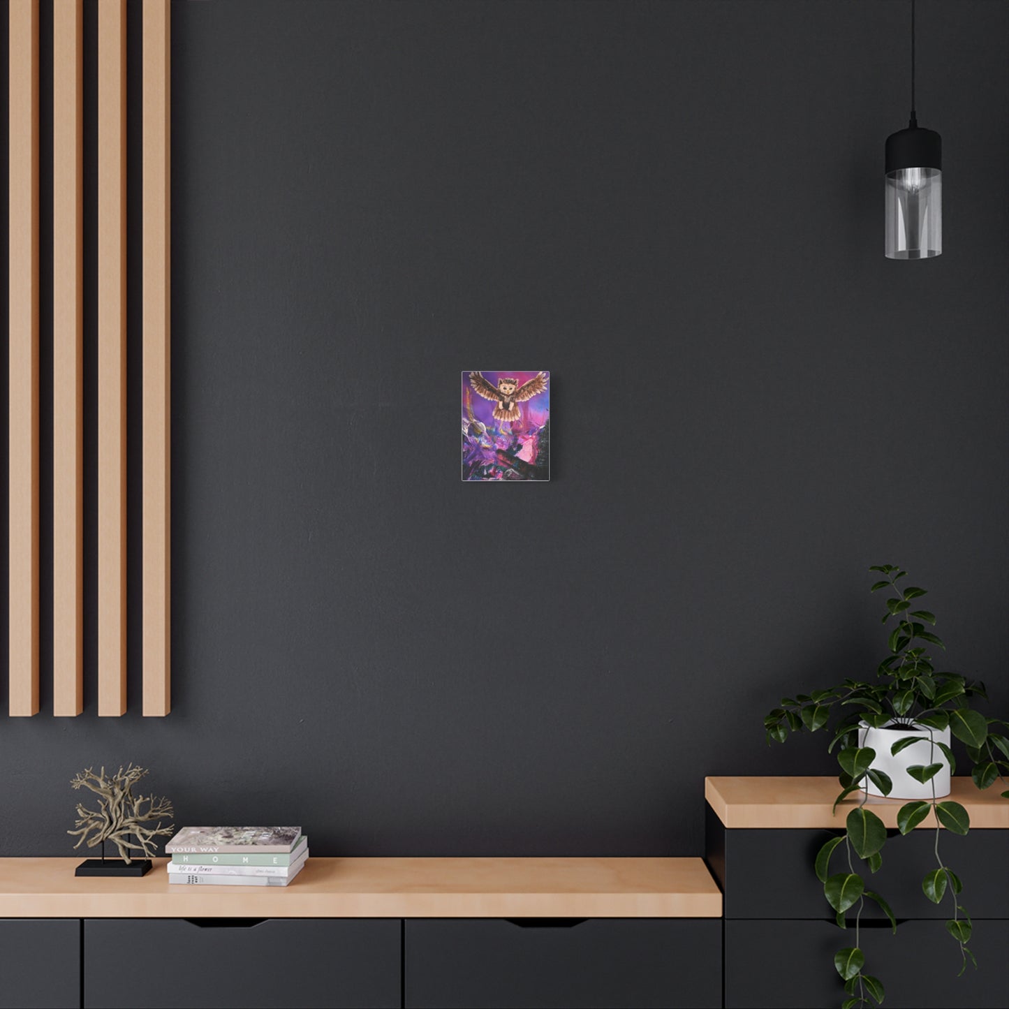 Owl Night Flight Matte Canvas Art –Wall Decor