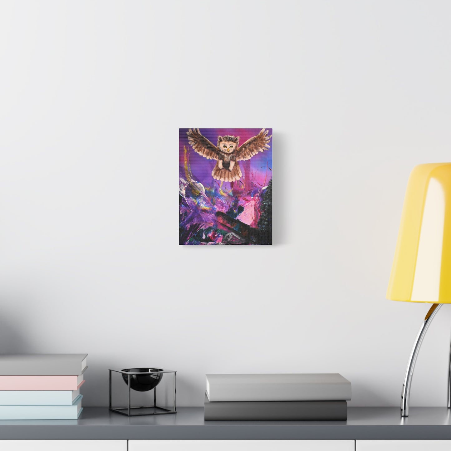 Owl Night Flight Matte Canvas Art –Wall Decor