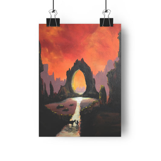 Giclée Art Print — Fiery Archway Landscape (Surreal Sunset)