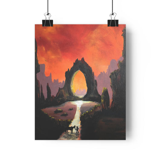 Giclée Art Print — Fiery Archway Landscape (Surreal Sunset)