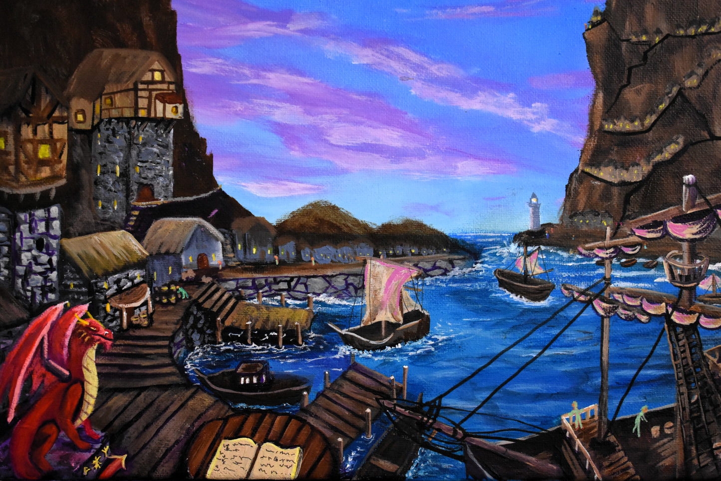 Tides of Lore – Original Fantasy Acrylic Painting