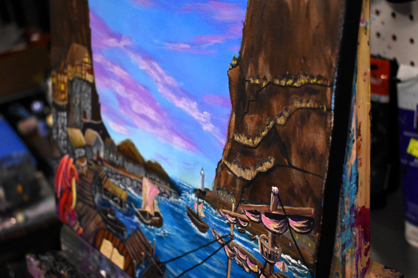Tides of Lore – Original Fantasy Acrylic Painting