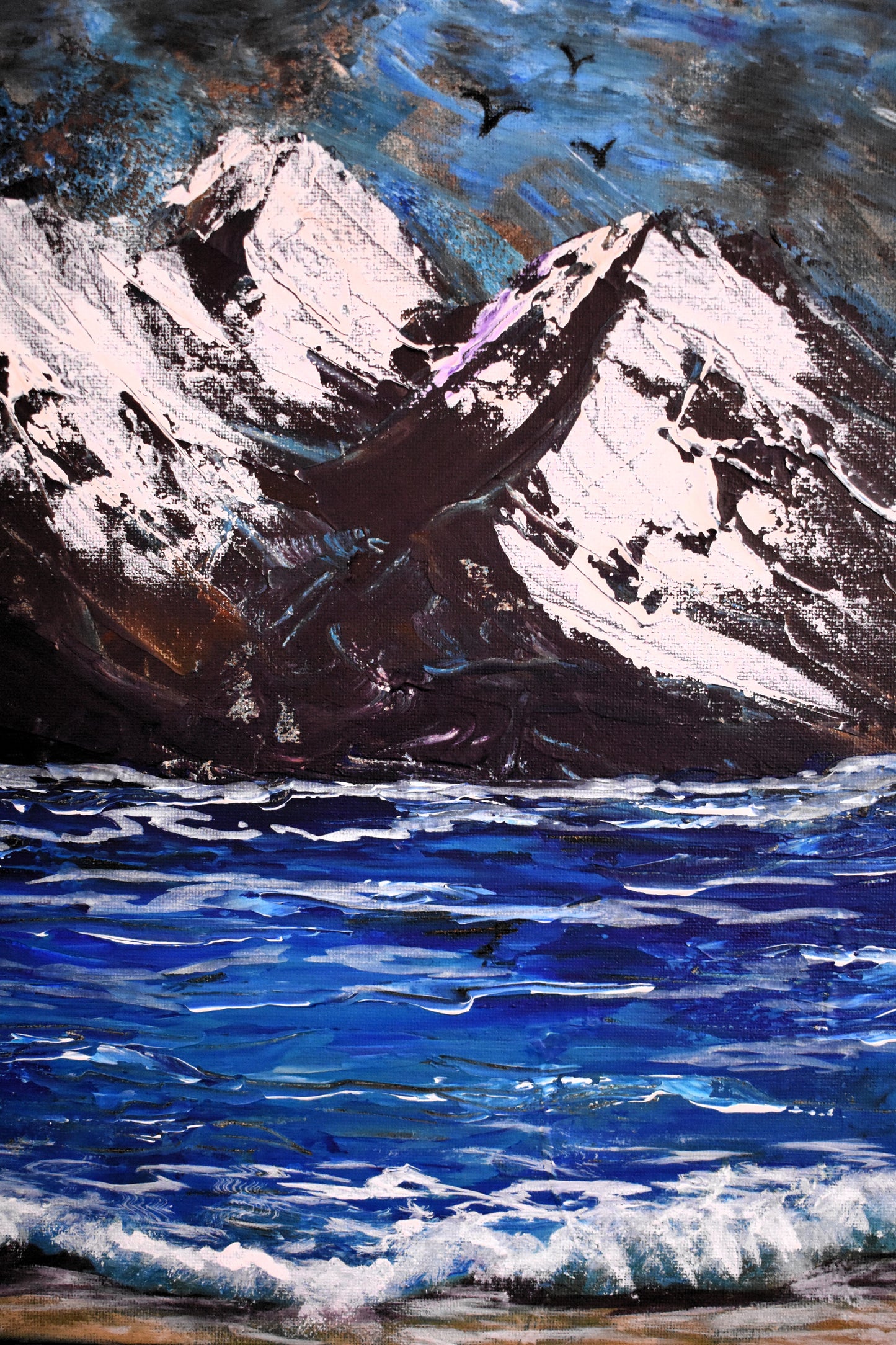 Summit’s Tide – Original Palette Knife Acrylic Painting