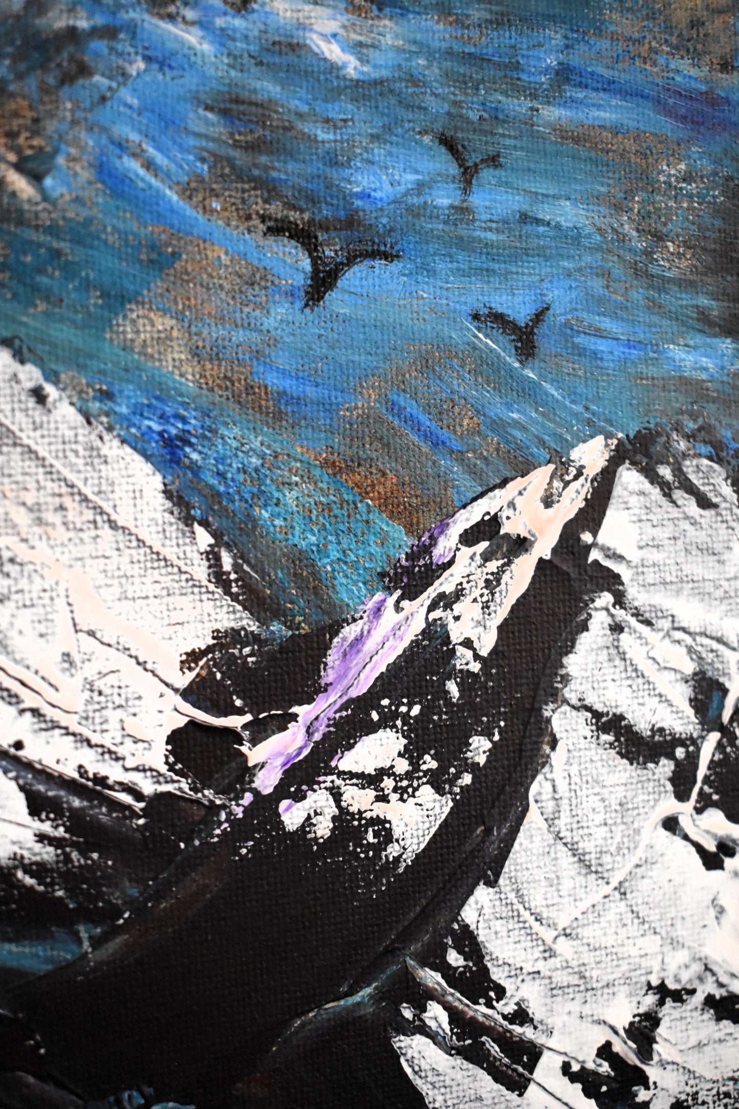 Summit’s Tide – Original Palette Knife Acrylic Painting