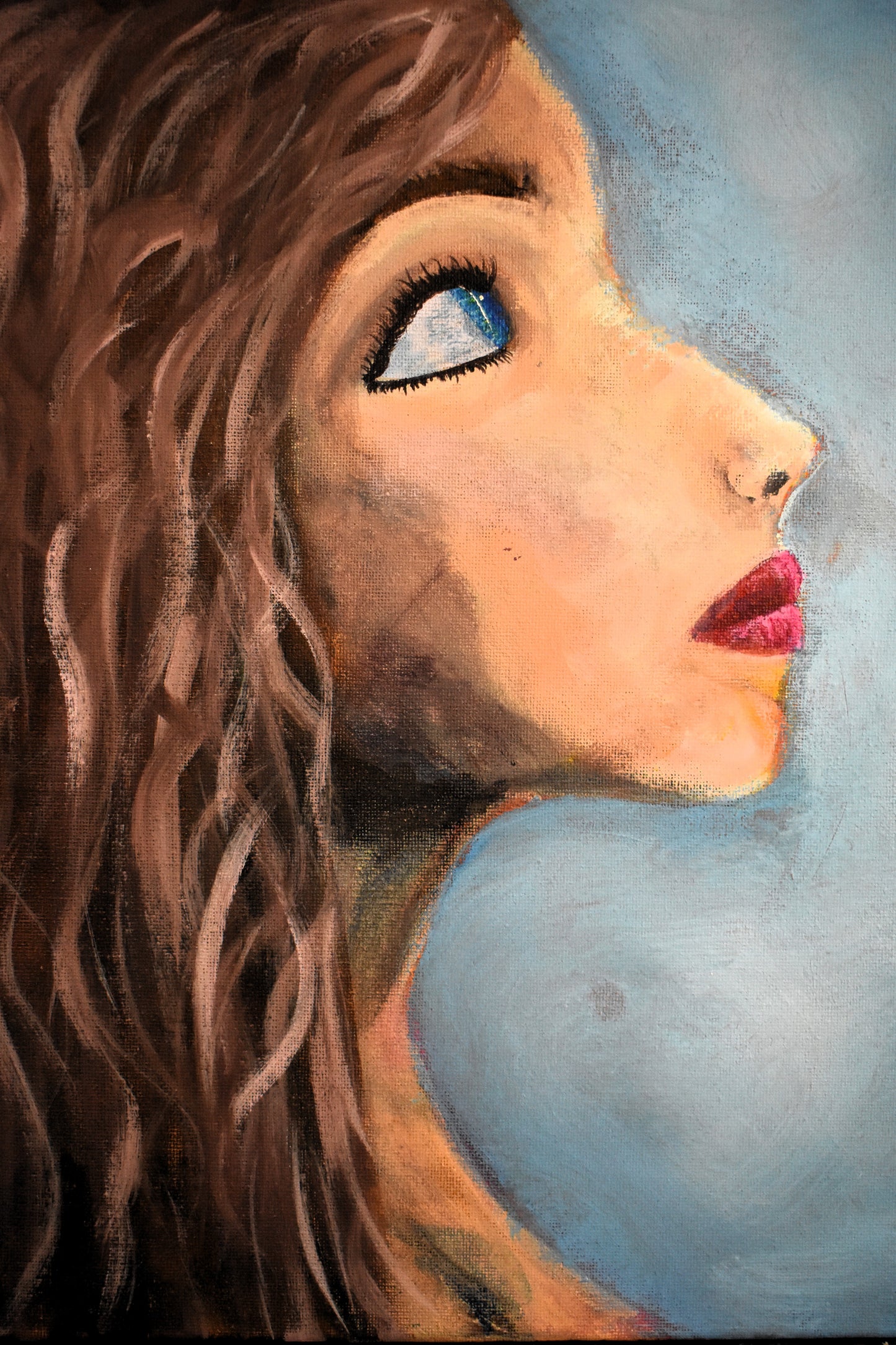 Skyward Reverie – Original Stylized Acrylic Painting