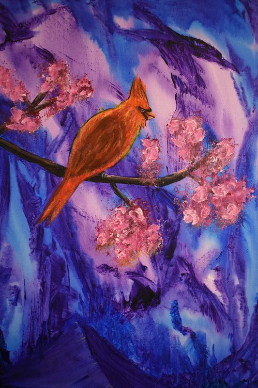 Midnight Blossom – Original Acrylic Painting