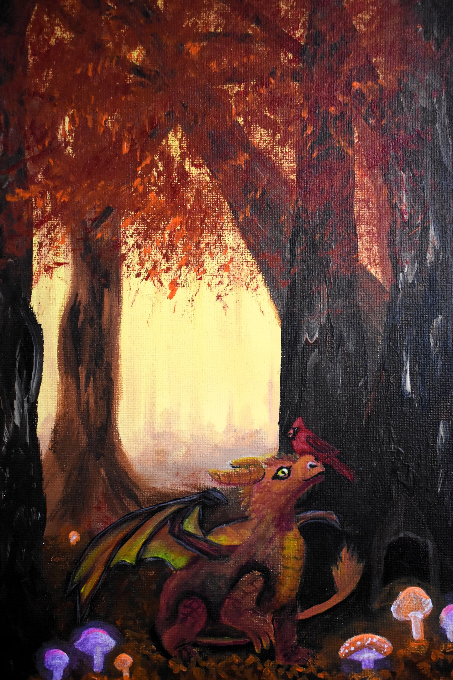Glowwood Encounter – Original Fantasy Acrylic Painting