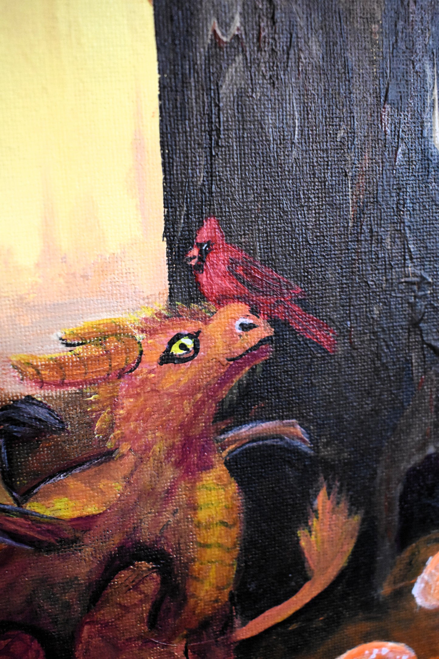 Glowwood Encounter – Original Fantasy Acrylic Painting