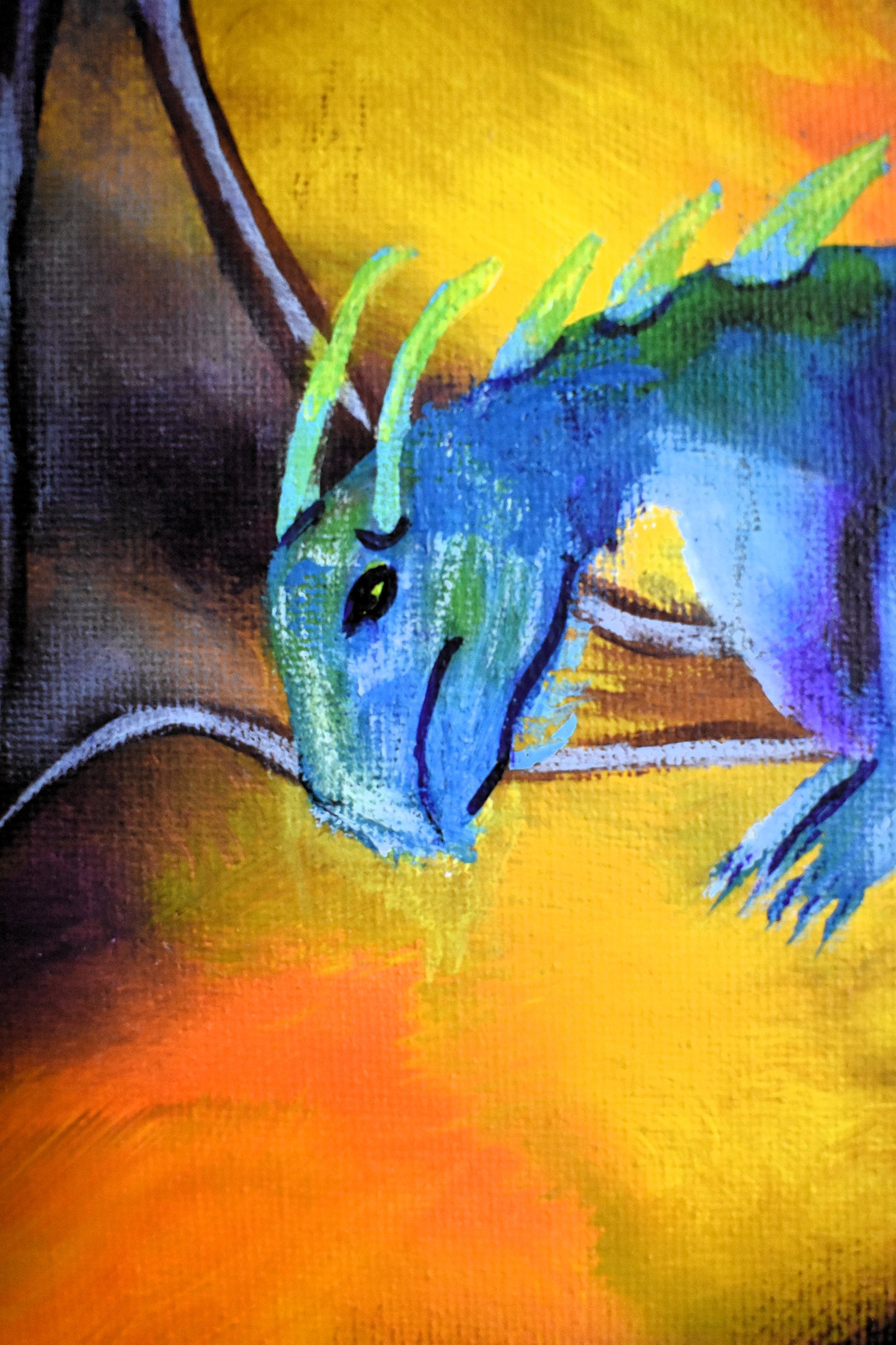 Flight Through the Forge – Original Acrylic Painting (11x14)
