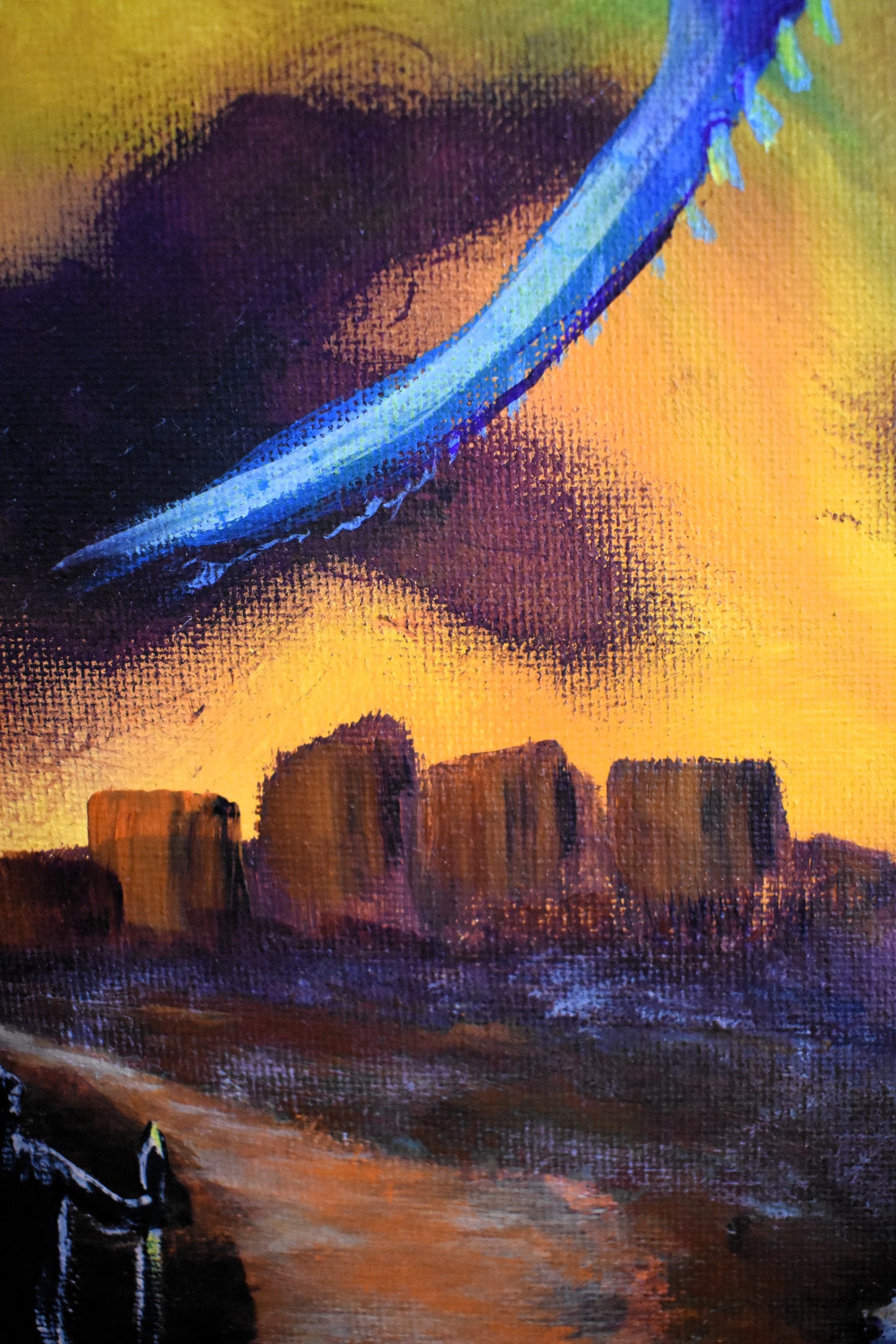 Flight Through the Forge – Original Acrylic Painting (11x14)