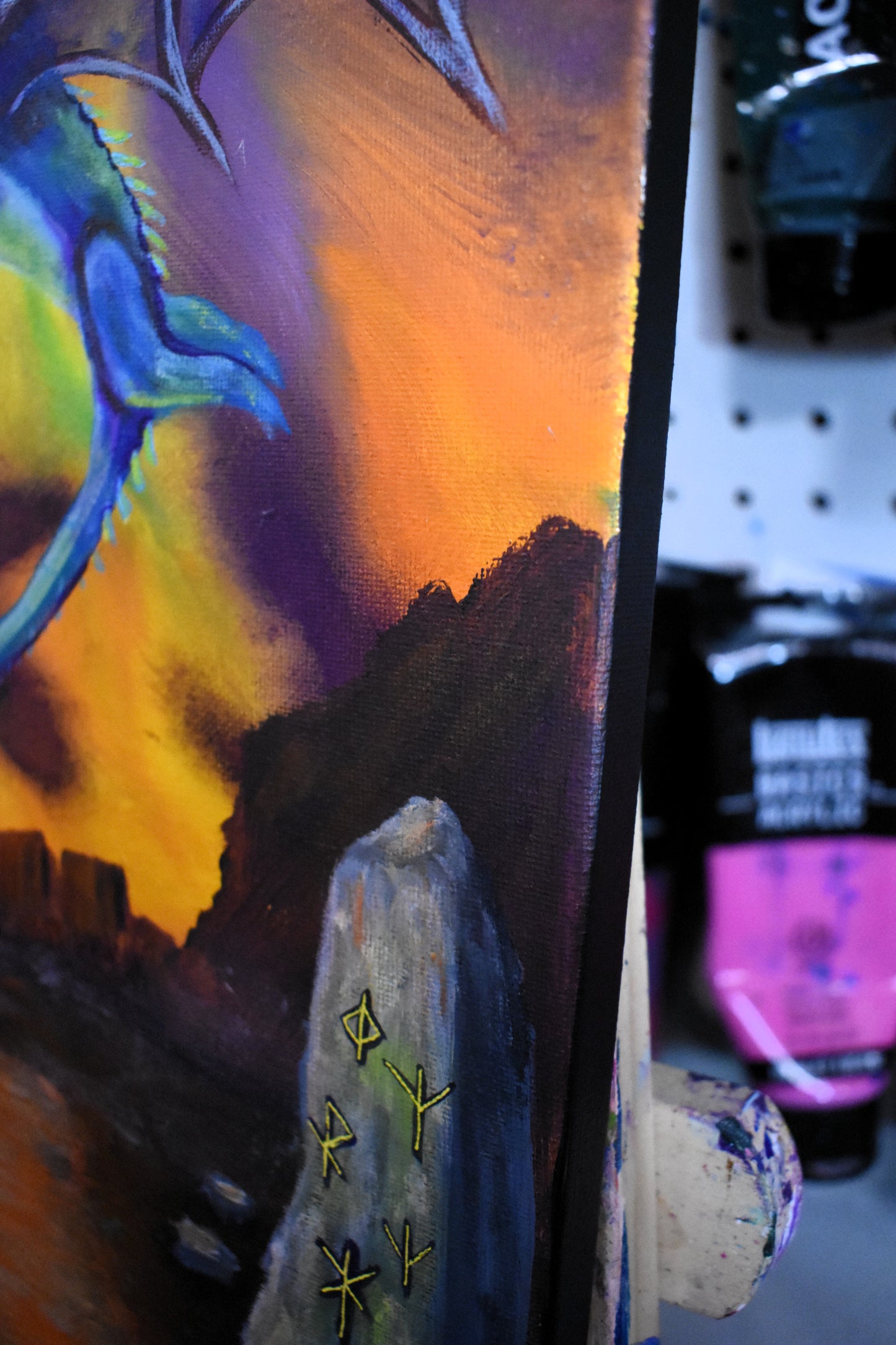 Flight Through the Forge – Original Acrylic Painting (11x14)