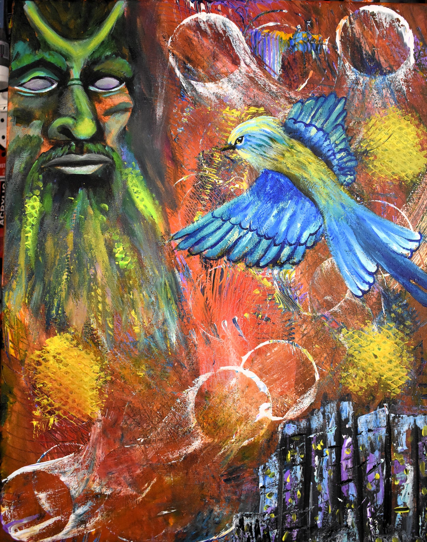 Echoes of the Wild – Original Fantasy Acrylic Painting