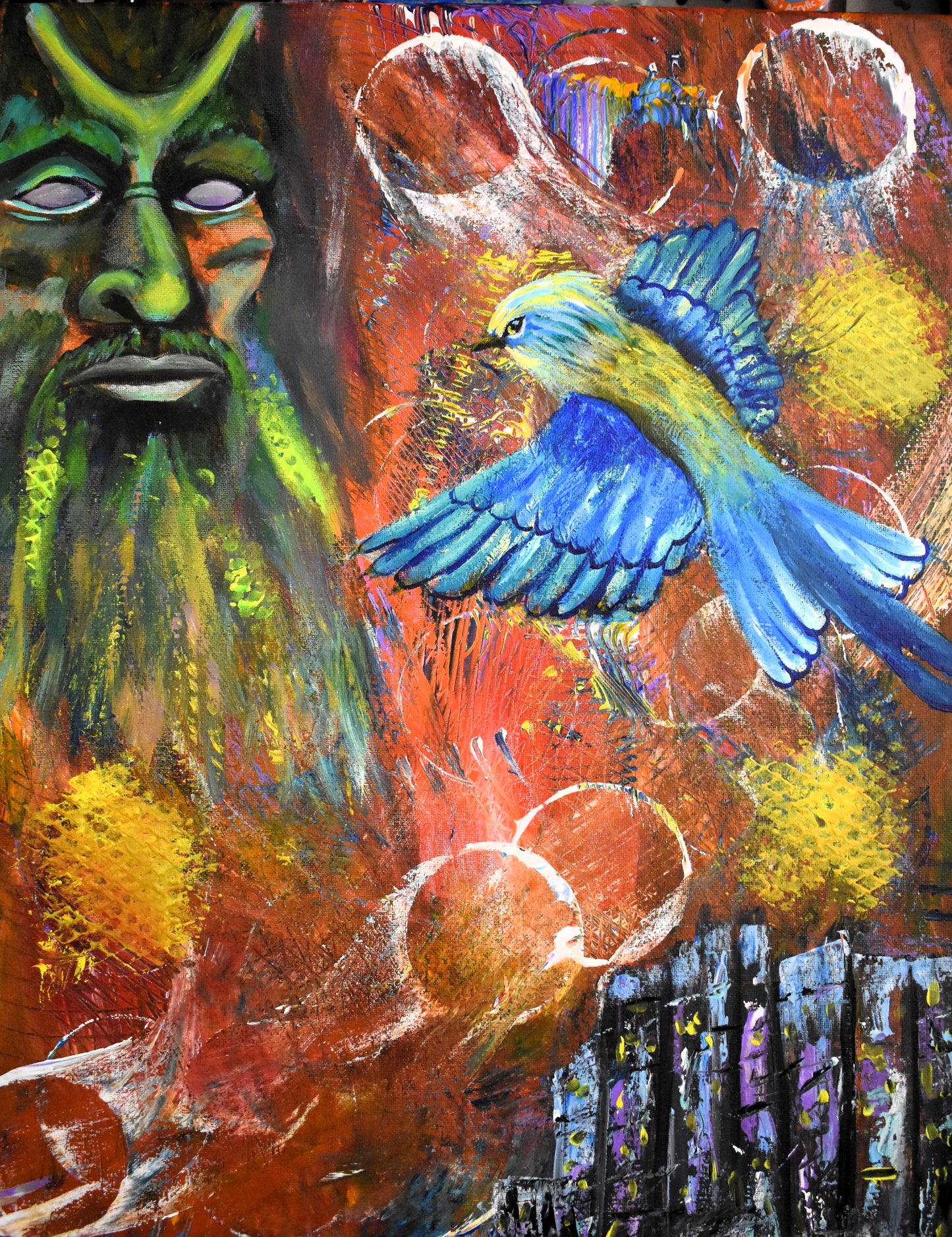 Echoes of the Wild – Original Fantasy Acrylic Painting