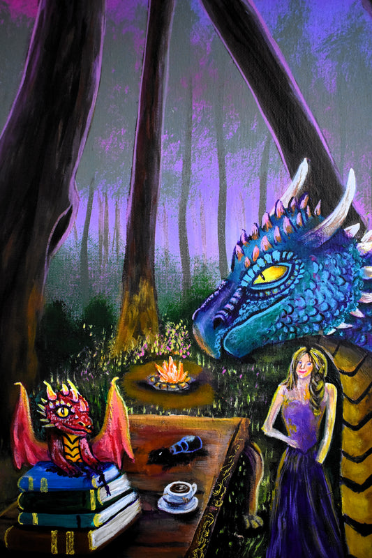 The Hatchling’s Library – Original Acrylic Painting (11x14)