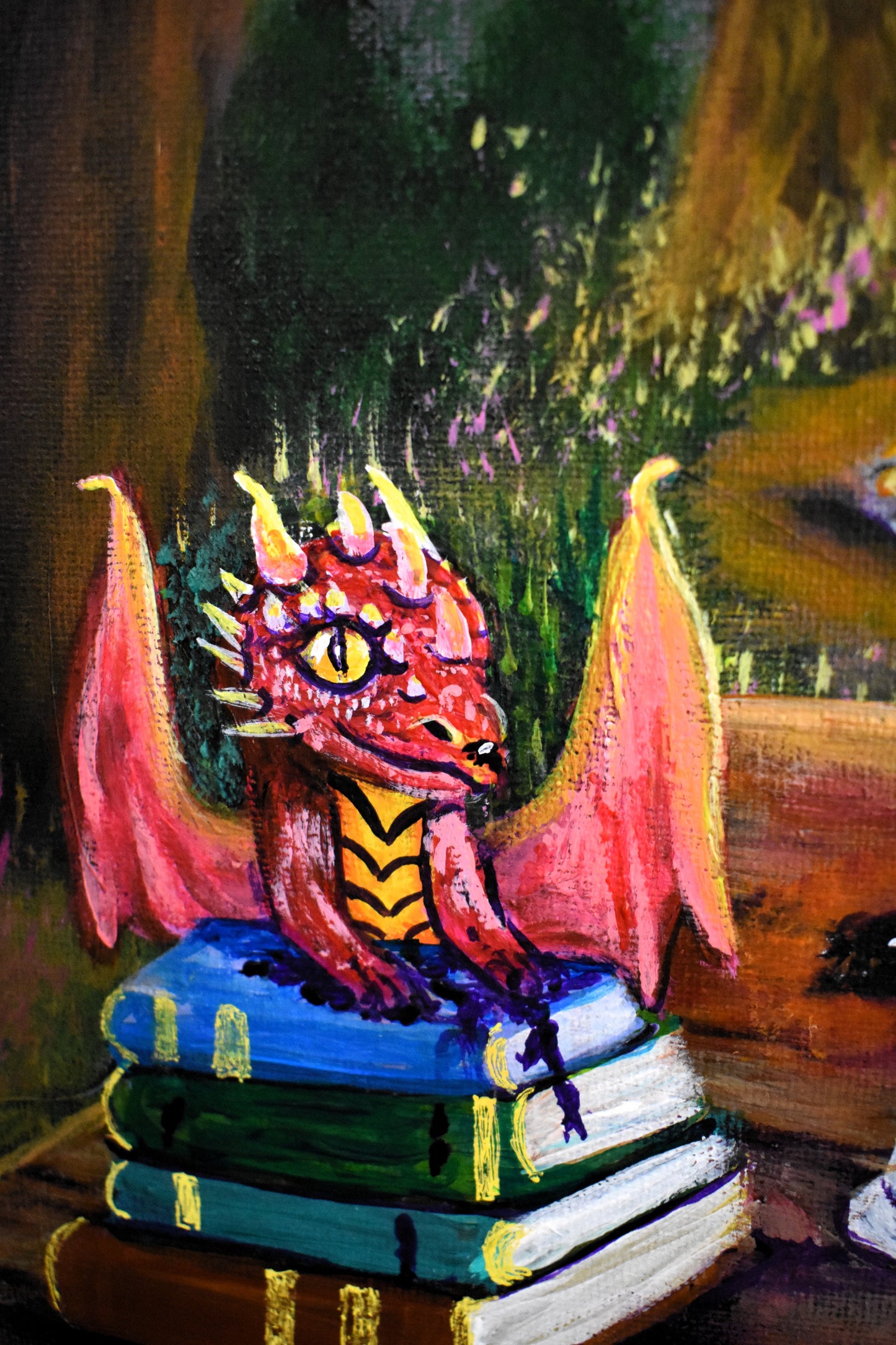 The Hatchling’s Library – Original Acrylic Painting (11x14)
