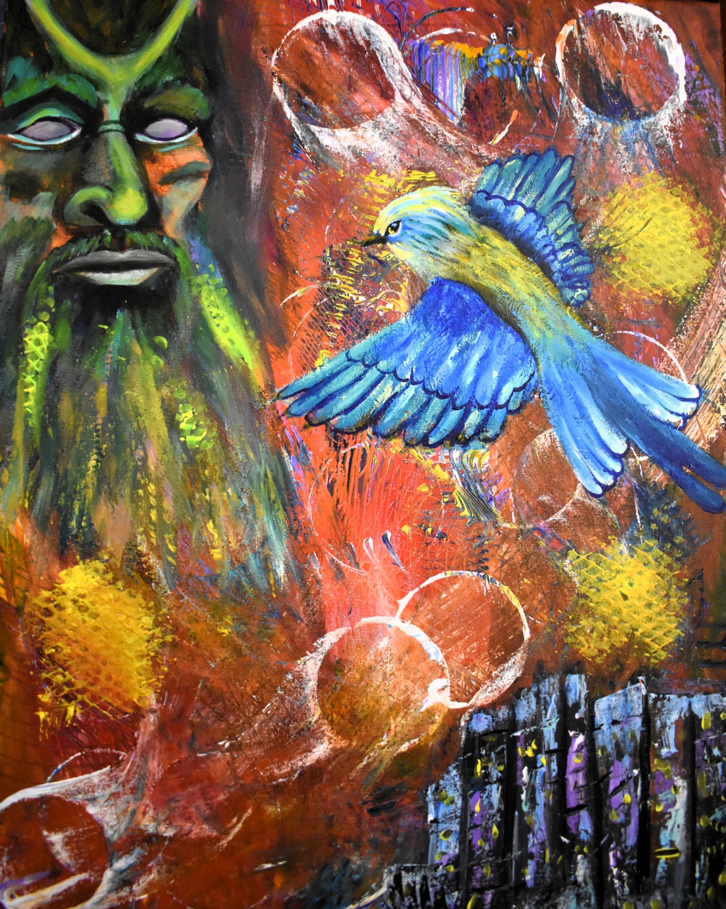 Echoes of the Wild – Original Fantasy Acrylic Painting