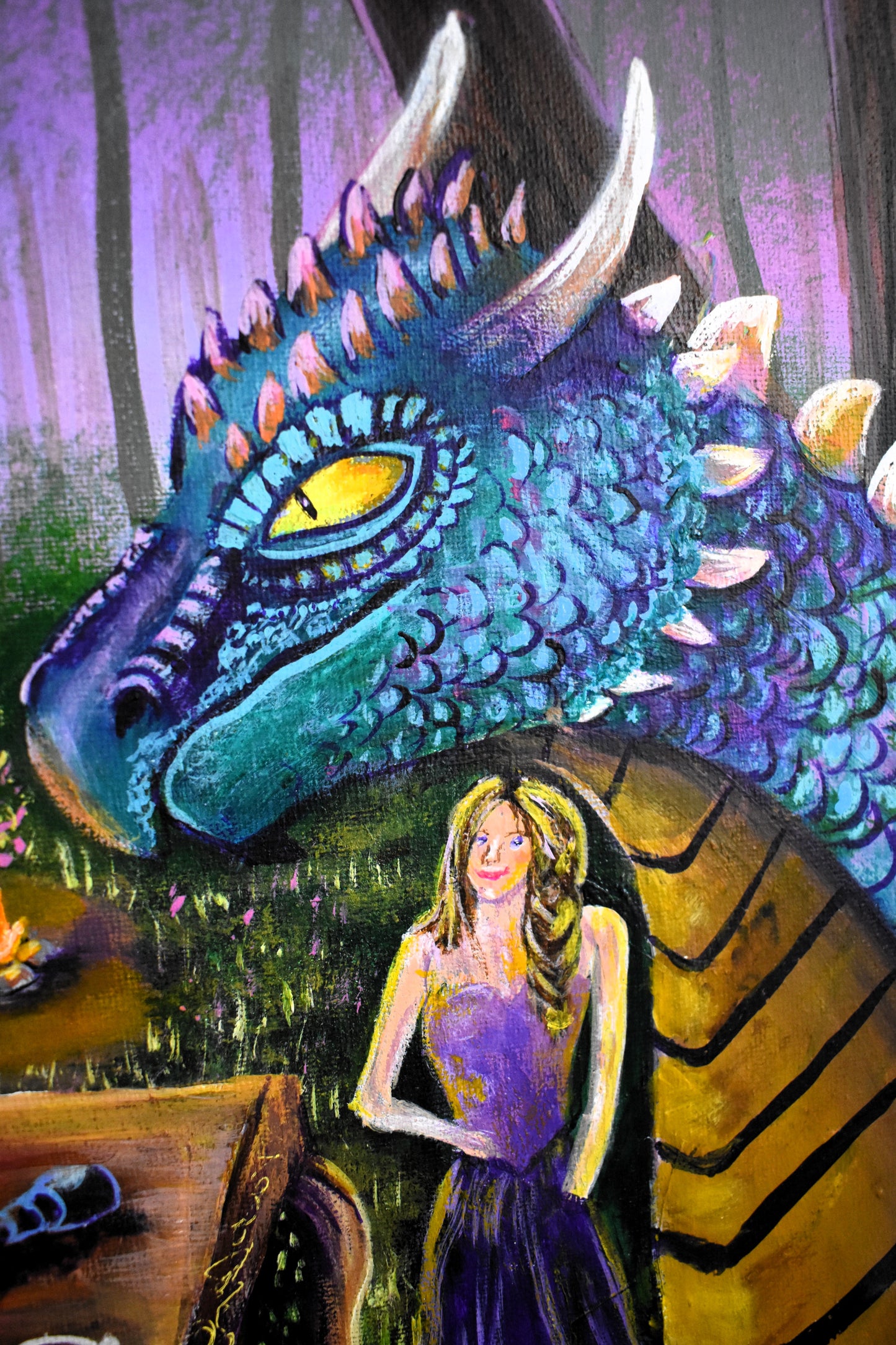 The Hatchling’s Library – Original Acrylic Painting (11x14)