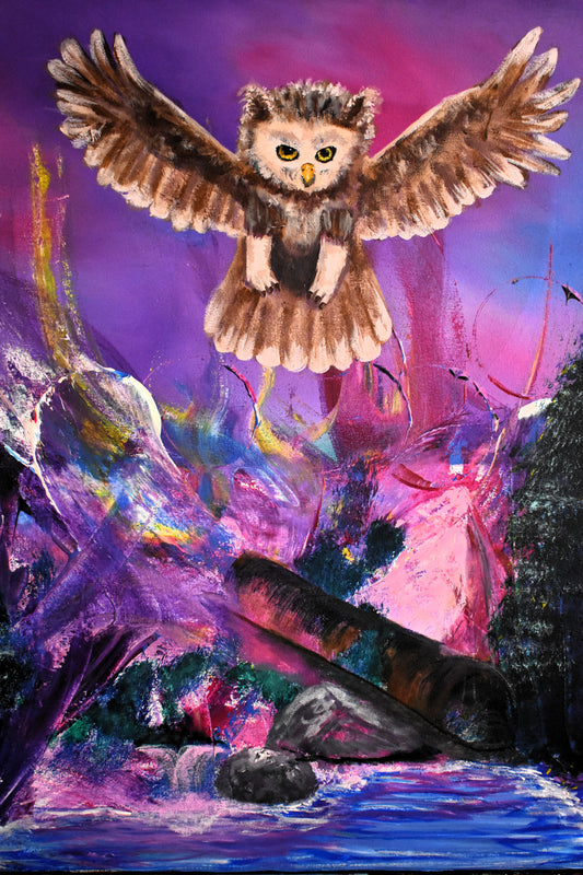 Astral Strigid – Original Acrylic Painting