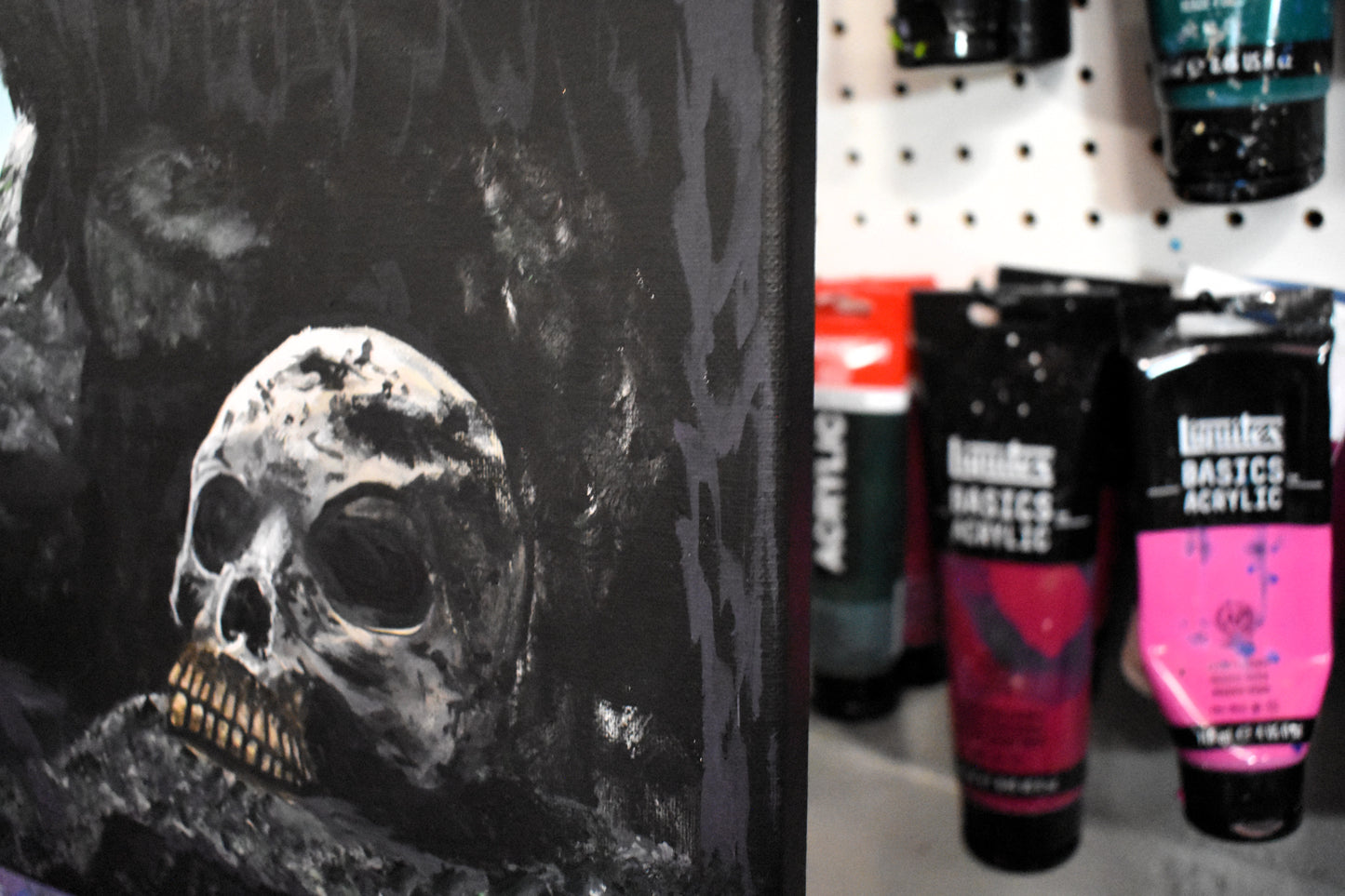 Stone and Bone – Original Dark Fantasy Acrylic Painting